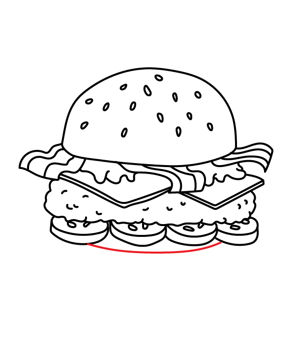 How to Draw a Hamburger - Step 15