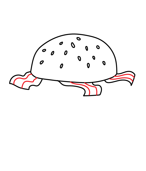 How to Draw a Hamburger - Step 6