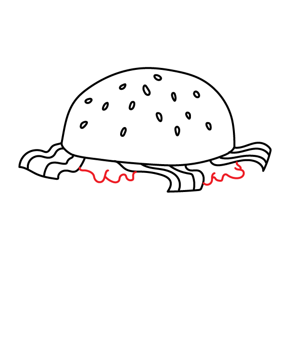 How to Draw a Hamburger - Step 7