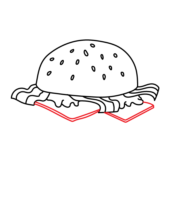 How to Draw a Hamburger - Step 8