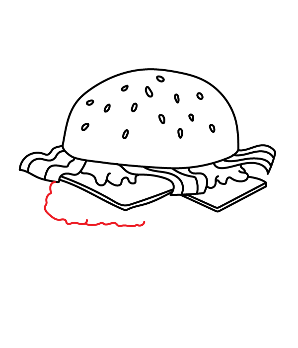 How to Draw a Hamburger - Step 9