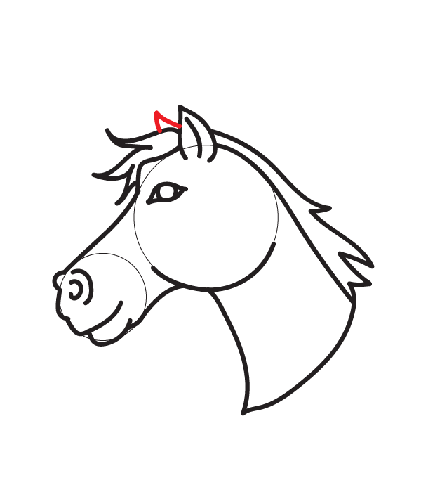 How to Draw a Horse Head - Step 16