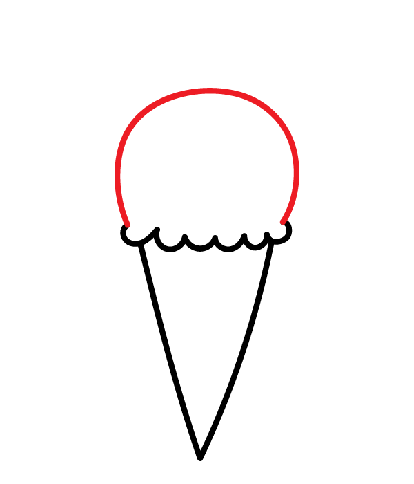 How to Draw an Ice Cream Cone - Step 3