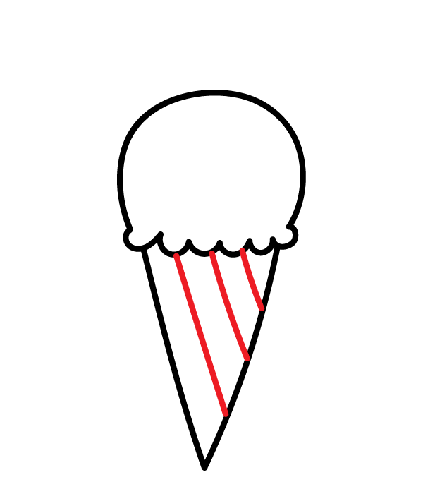 How to Draw an Ice Cream Cone - Step 4