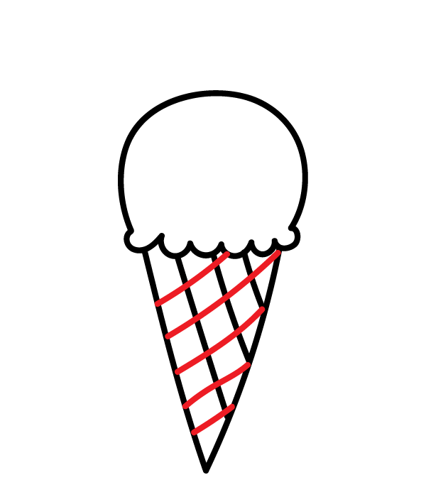 How to Draw an Ice Cream Cone - Step 5