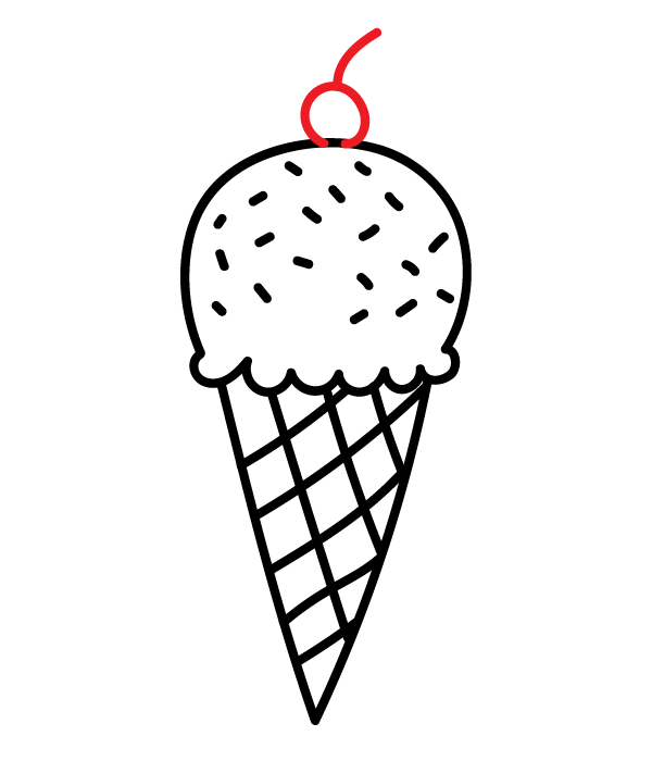 How to Draw an Ice Cream Cone - Step 7