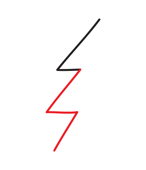 How to Draw a Lightning Bolt - Step 2