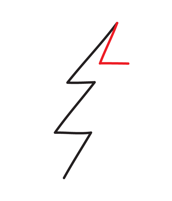 How to Draw a Lightning Bolt - Step 3