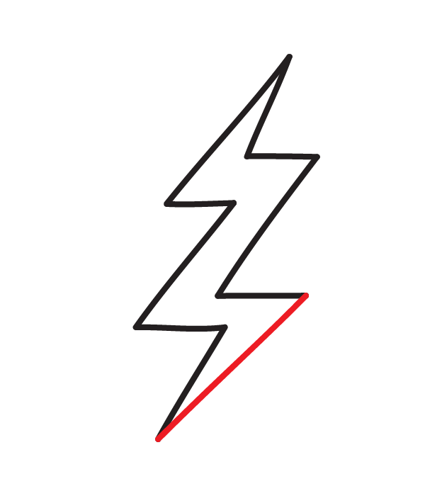 How to Draw a Lightning Bolt - Step 5