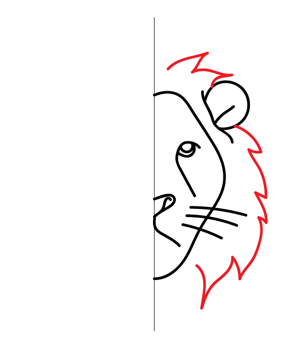 How to Draw a Lion Head - Step 11