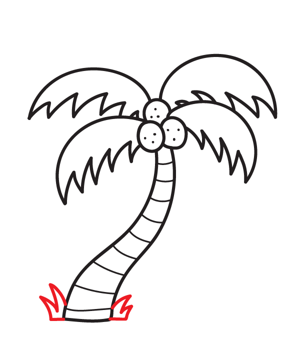 How to Draw a Palm Tree - Step 10