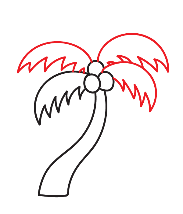 How to Draw a Palm Tree - Step 7