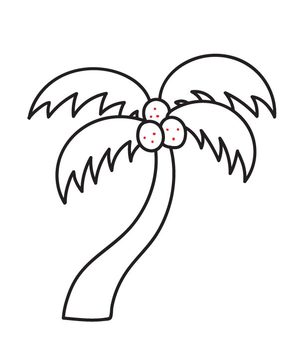 How to Draw a Palm Tree - Step 8