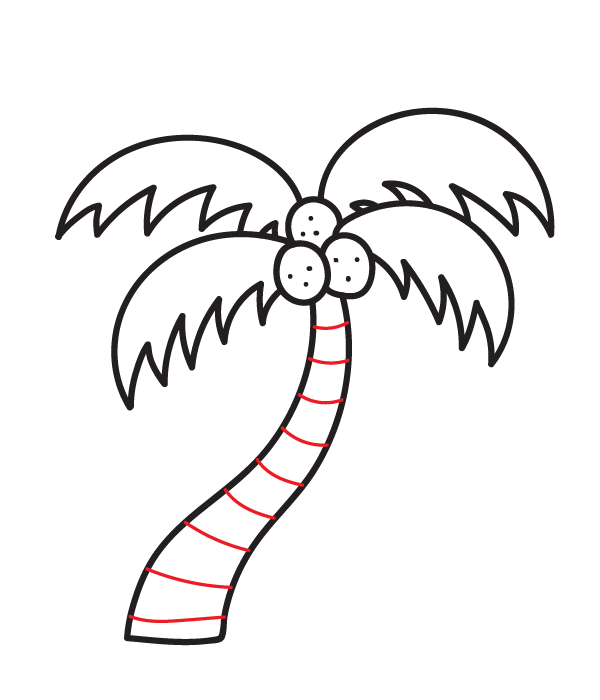 How to Draw a Palm Tree - Step 9