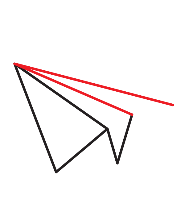How to Draw a Paper Airplane - Step 4