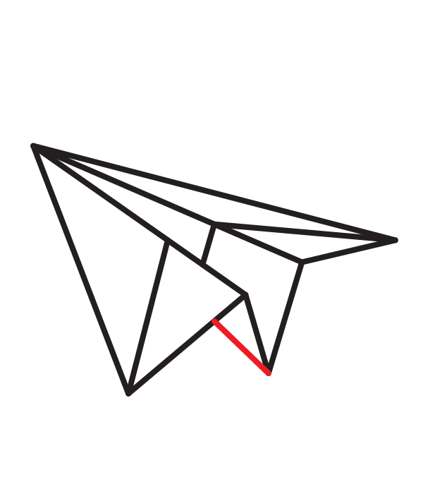 How to Draw a Paper Airplane - Step 8