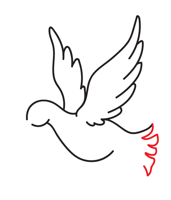 How to Draw a Peace Dove - Step 10