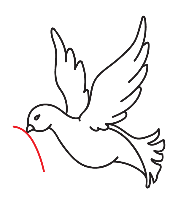 How to Draw a Peace Dove - Step 15