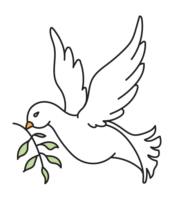 How to Draw a Peace Dove - Step 17
