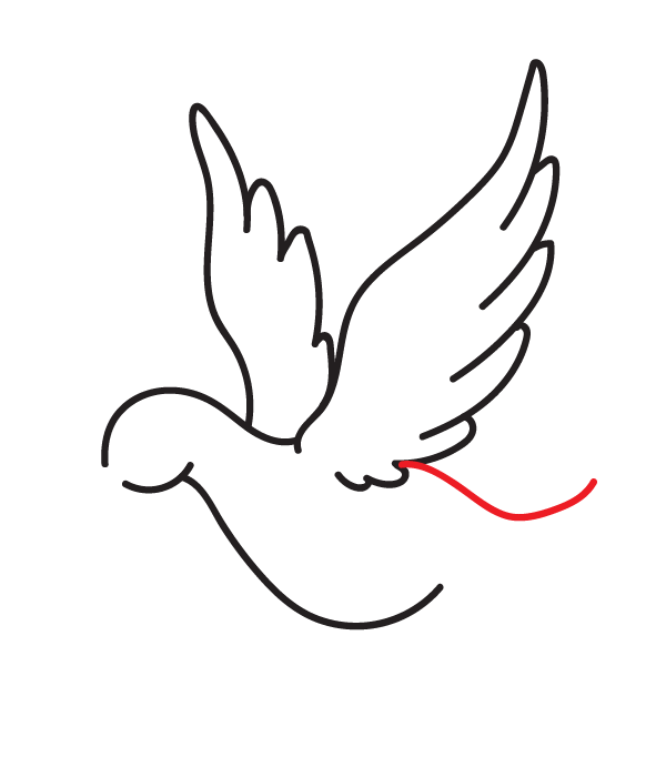 How to Draw a Peace Dove - Step 9