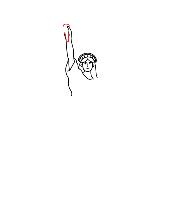 How to Draw the Statue Of Liberty - Step 10