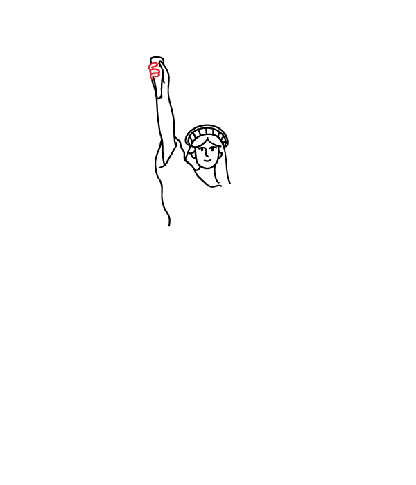 How to Draw the Statue Of Liberty - Step 11