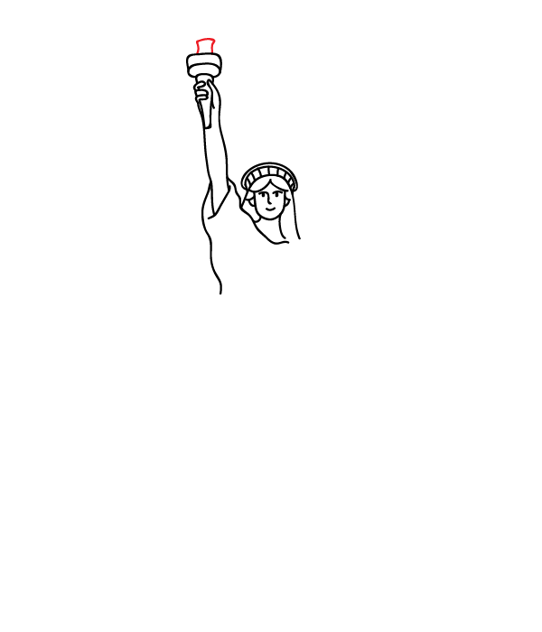 How to Draw the Statue Of Liberty - Step 13