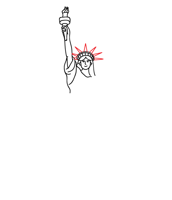 How to Draw the Statue Of Liberty - Step 16