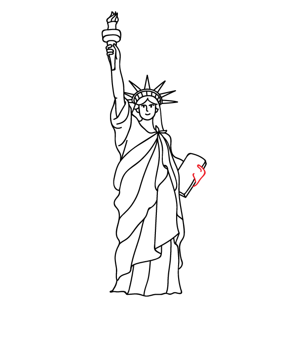 How to Draw the Statue Of Liberty - Step 29