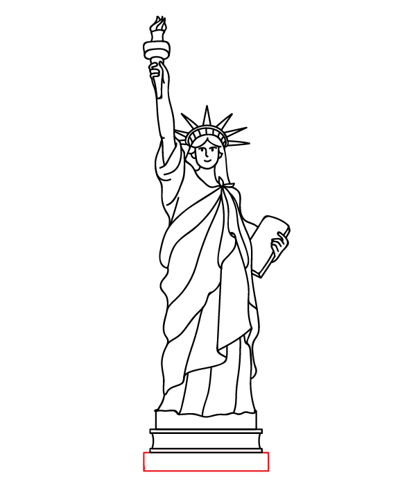 How to Draw the Statue Of Liberty - Step 34