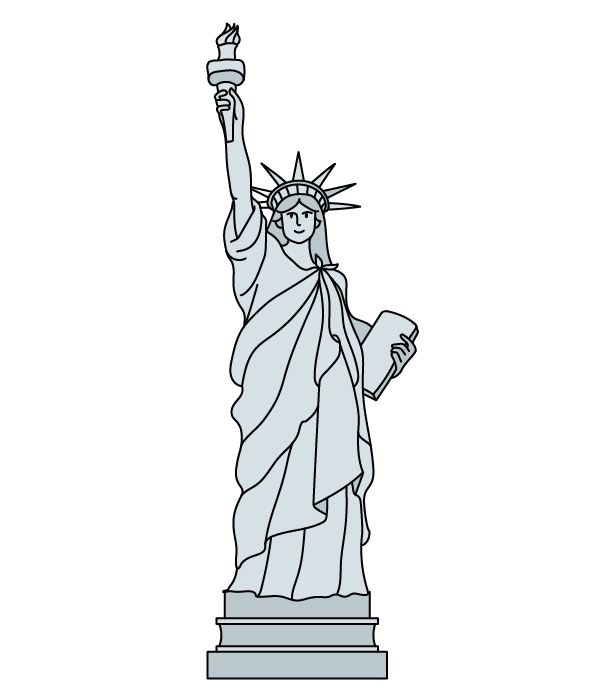 How to Draw the Statue Of Liberty - Step 35