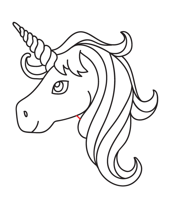 how to draw a unicorn head