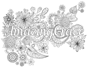 Amazing Grace Adult Coloring Page