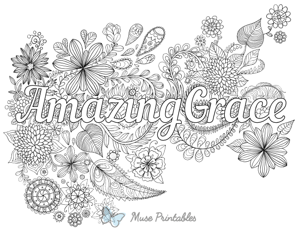 Amazing Grace Adult Coloring Page