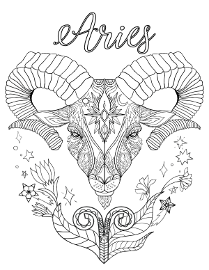 Aries Adult Coloring Page