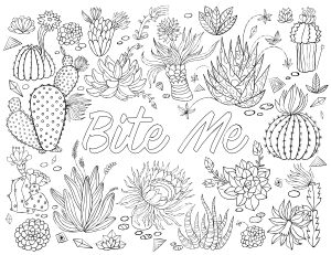 Bite Me Adult Coloring Page