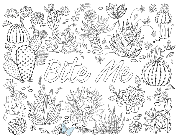 Bite Me Adult Coloring Page