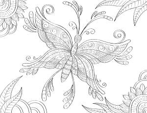Butterfly Adult Coloring Page