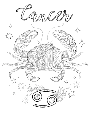 Cancer Adult Coloring Page