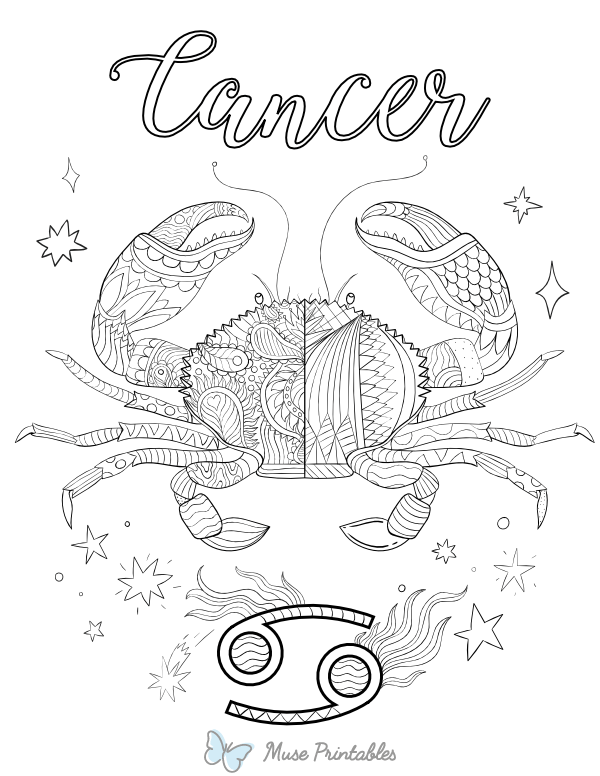 Cancer Adult Coloring Page