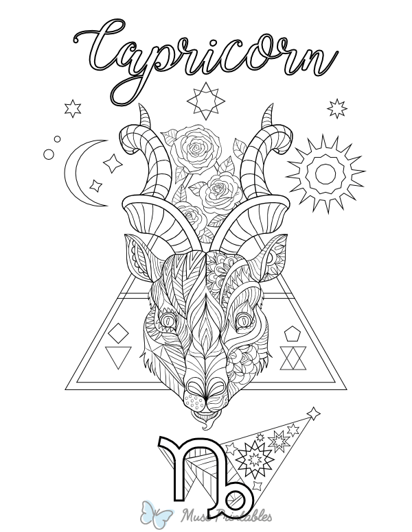 Capricorn Adult Coloring Page