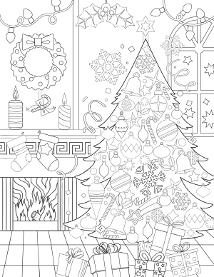 Christmas Adult Coloring Page