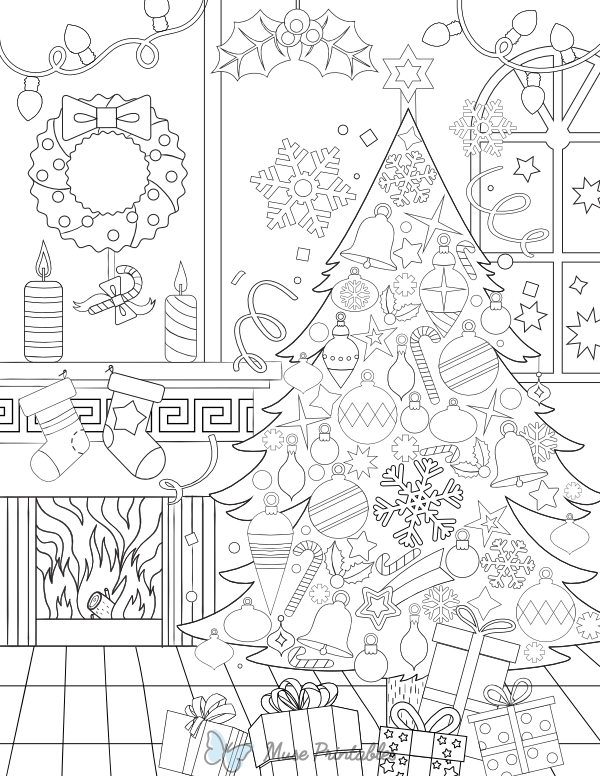 Christmas Adult Coloring Page