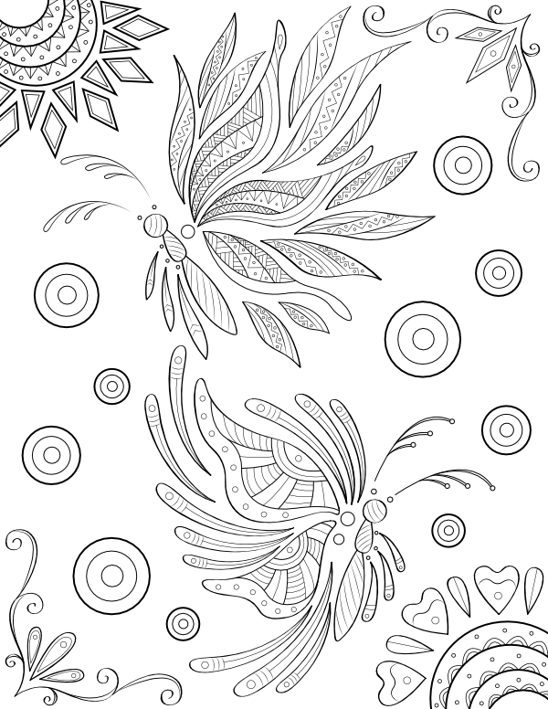 Detailed Butterflies Adult Coloring Page