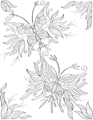 Detailed Butterfly Adult Coloring Page