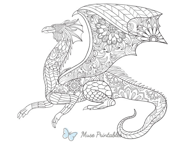 Dragon Adult Coloring Page