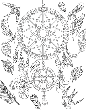 Dreamcatcher Adult Coloring Page