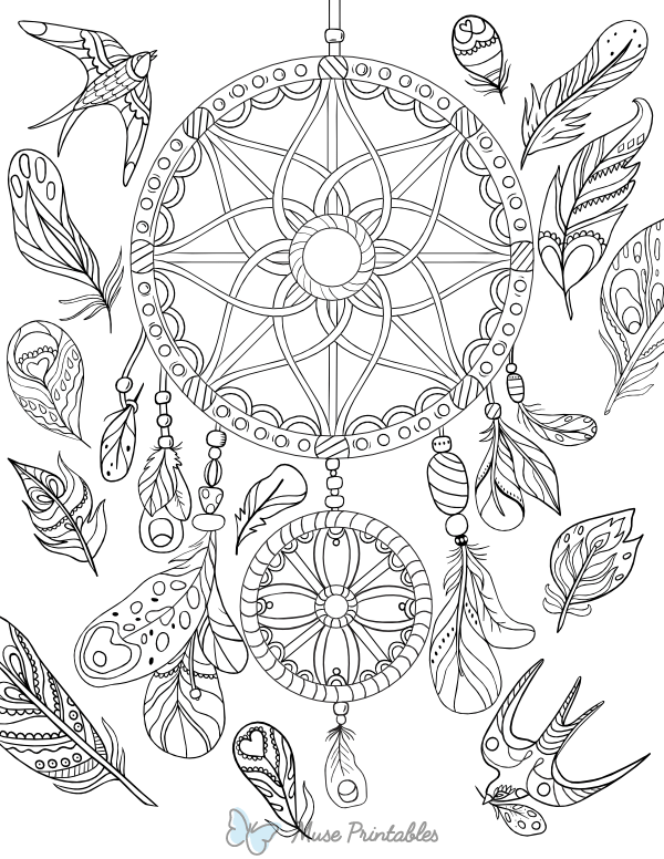 Dreamcatcher Adult Coloring Page