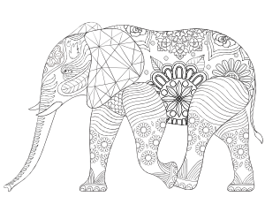 Elephant Adult Coloring Page