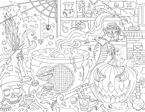 Halloween Adult Coloring Page